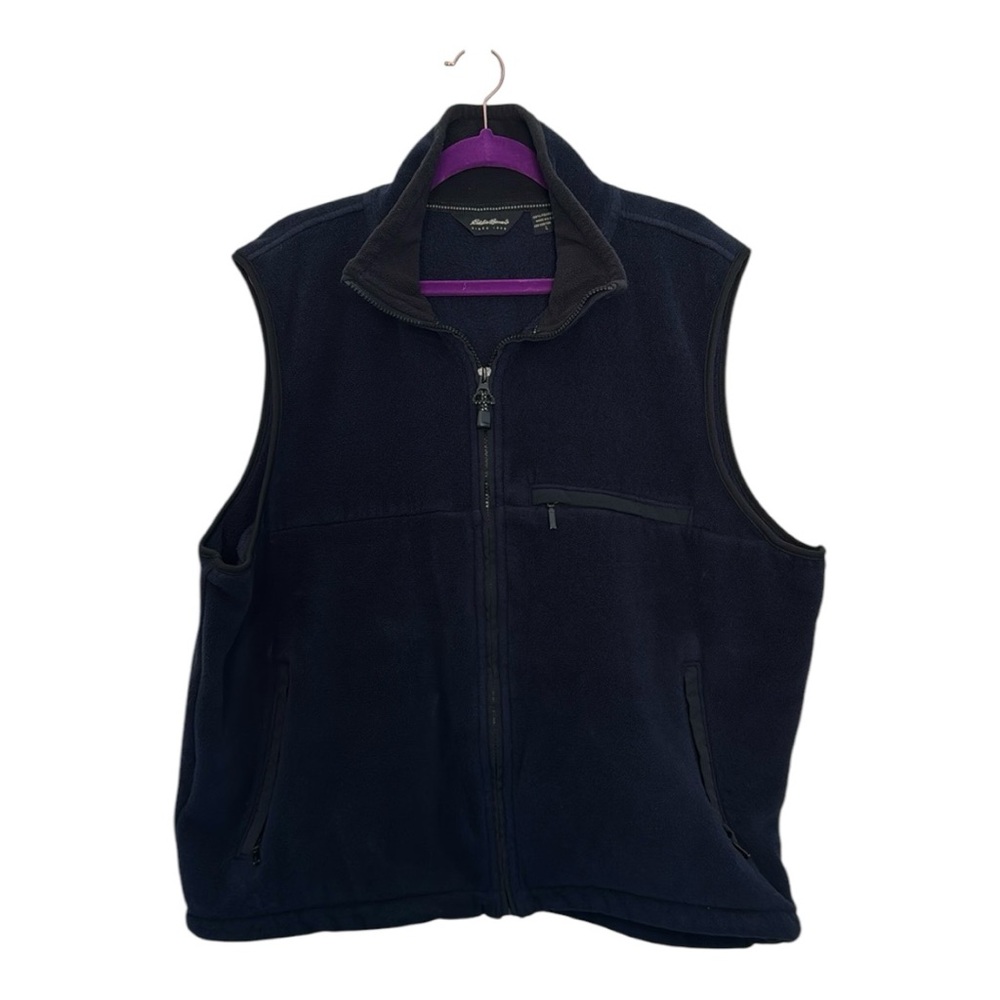 Men’s Eddie Bauer Navy Blue Fleece Vest Size L